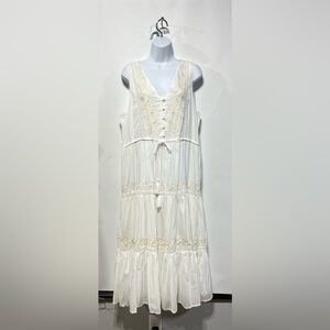 Joie White Tiered Maxi Dress 100% Cotton Women’s Size Large New With Tags